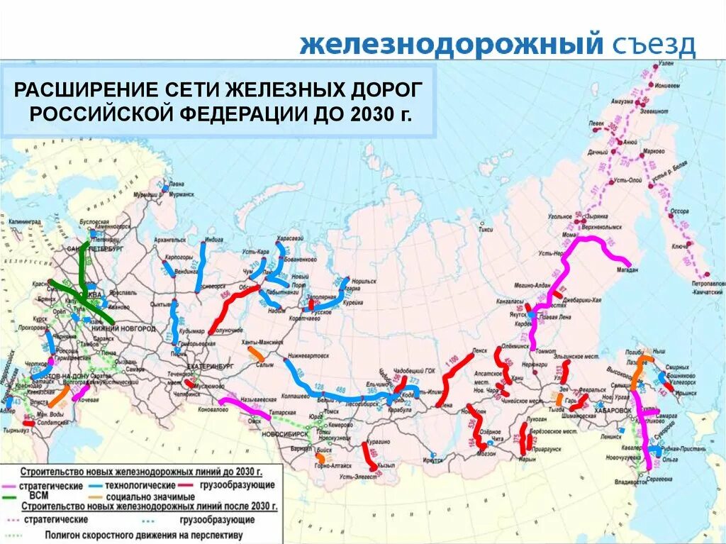 Карта новых железных дорог