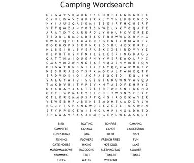 Camping word search