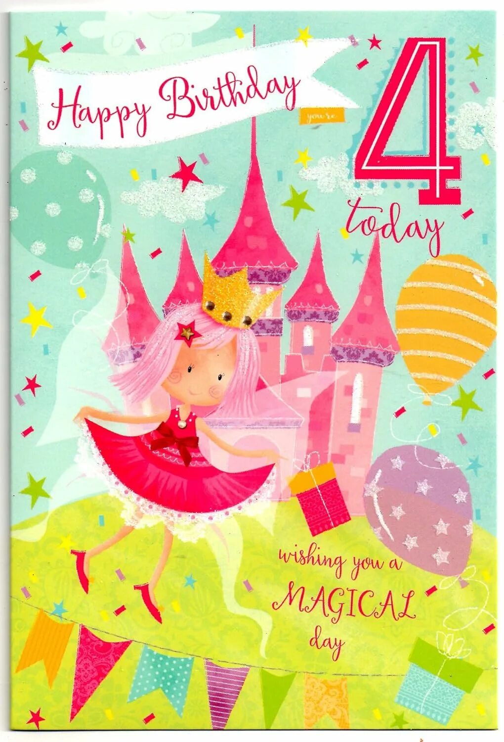 4 Года принцессе. День рождения принцессы. Открытки с принцессами 4 года. Четыре годика девочке.