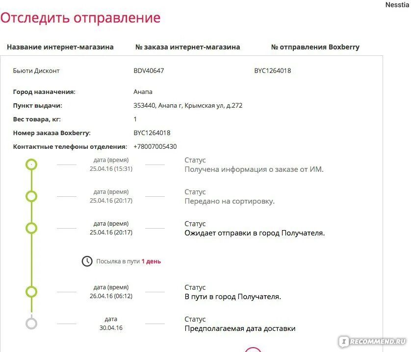 В пути в город получателя. Ожидает отправки в город получателя. В Пти в город получател. В пути на пункт выдачи. Информацию для получателя языке называют