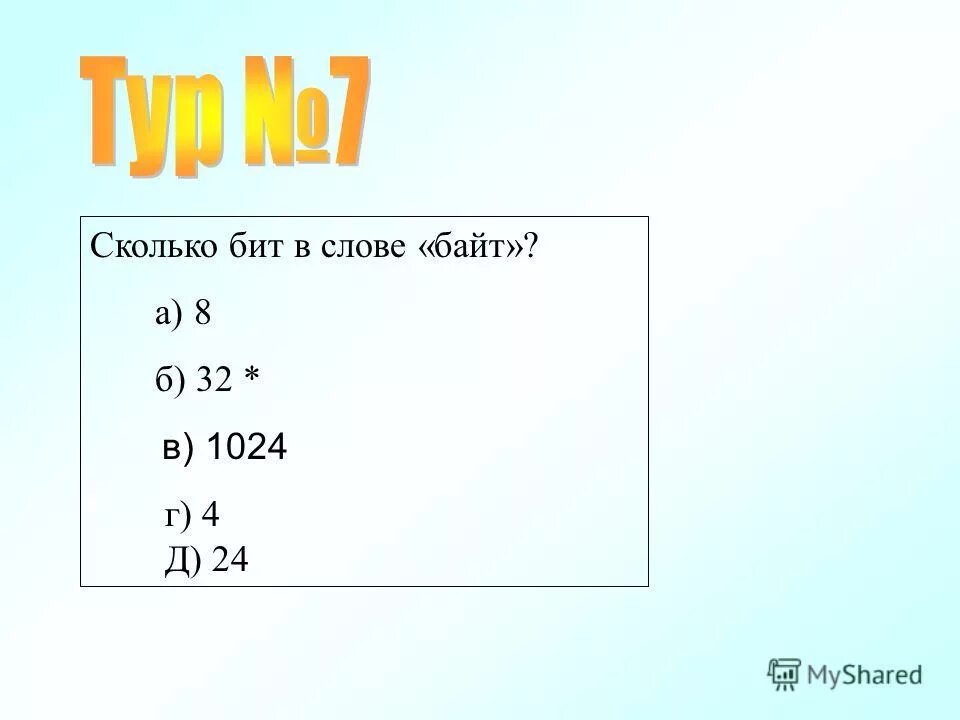 Сумма кодов букв в слове байт