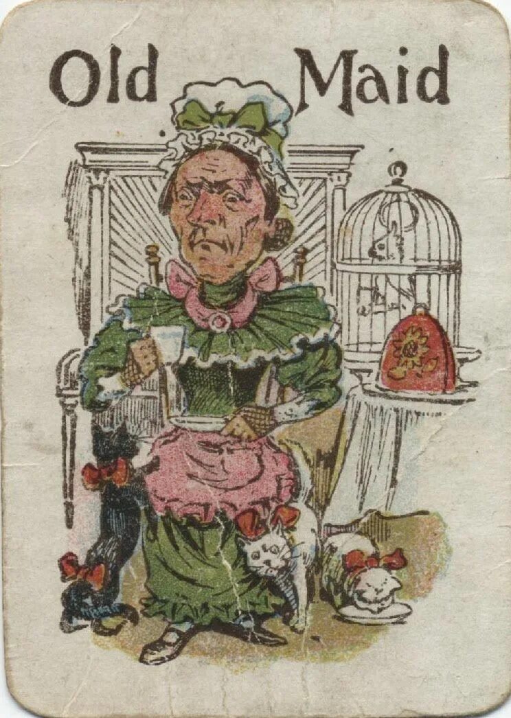 Карты миссис Джонсон Эрмантраунт. Карточная игра old Maid на dos. Engadine 1900 Card.