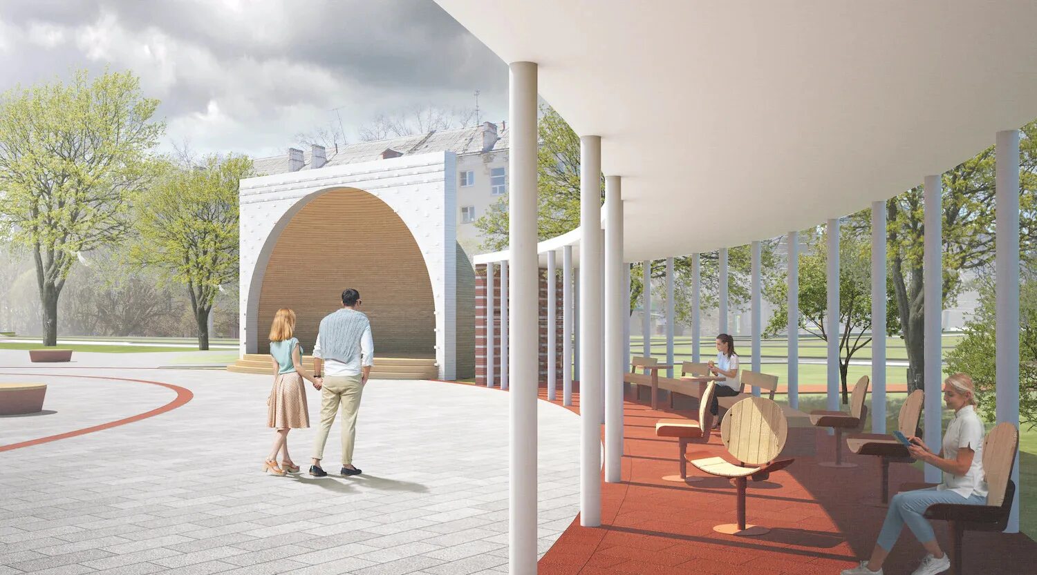 коворкинг на открытом воздухе. благоустройство городского арбата города. лекция на природе. амфитеатр в химкинском парке. общественные места.