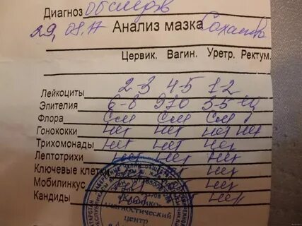 Повторный мазок после лечения