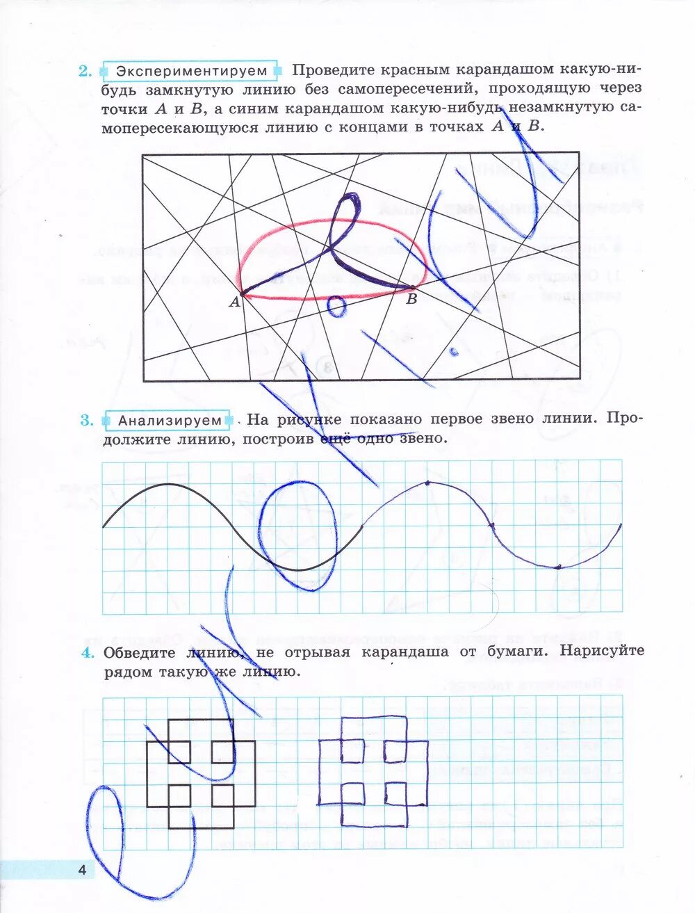 Математика 5 класс бунимович дорофеев кузнецов. Проведите красным карандашом какую нибудь. Самопересекающиесялиния в трех точках. Замкнутую линию без самопересечения. Рабочая тетрадь по математике 5 класс.