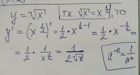 Найти производную x корень x
