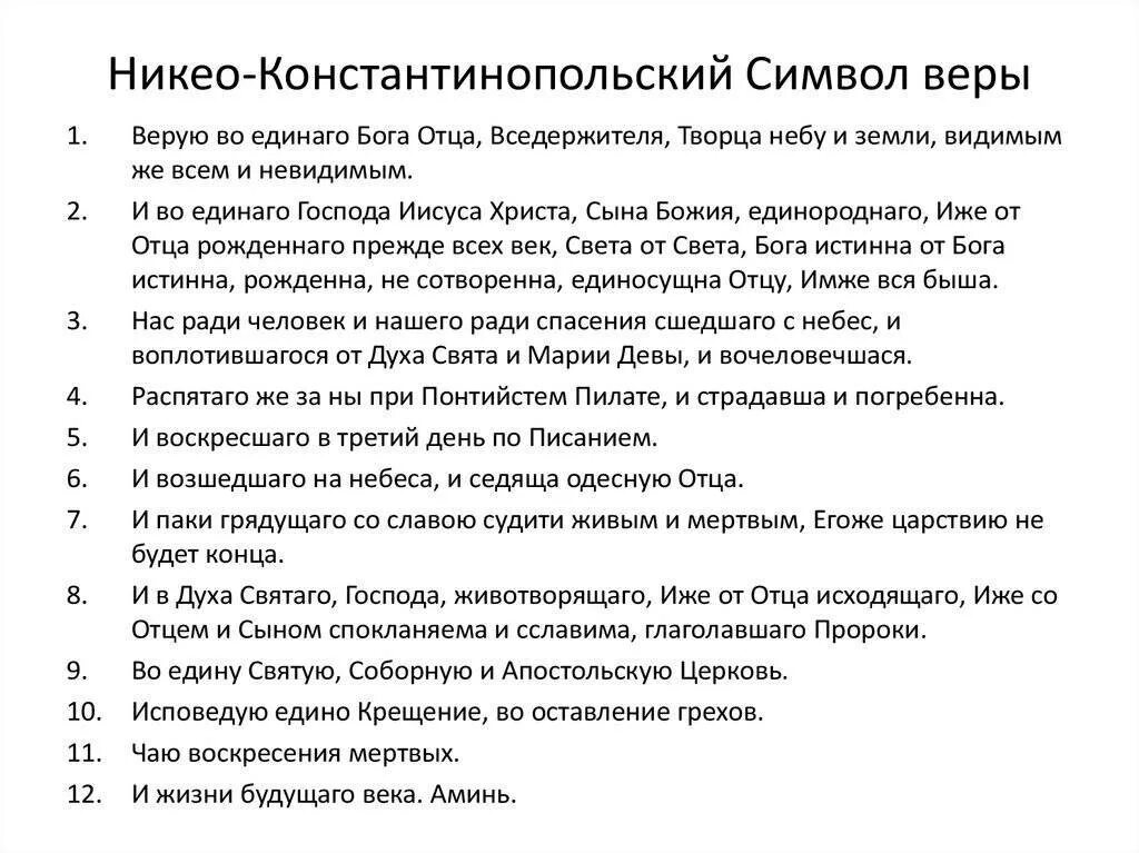 Слово веры молитва. Никео-Константинопольский символ веры. Некиоконстантинопальский символ веры. Никео-Цареградский символ веры. Никео-Цареградский символ веры текст.