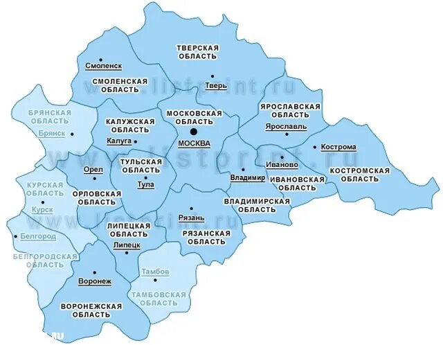 Областные центры карта. Карта центрального федерального округа. ЦФО на карте России с областями. Центральный округ России на карте. Карта центрального федерального округа России с городами и областями.