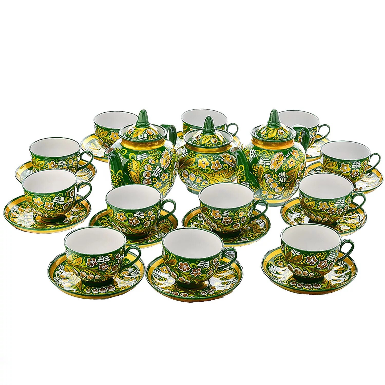 Чайный сервиз розенталь сансуси. Сервиз чайный лоза золотая. Обеденный сервиз зеленый. Сервиз зеленый. Набор чайный "аргайл"4178.