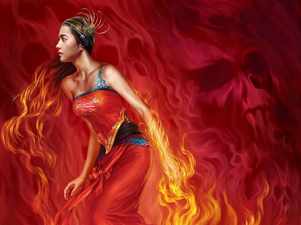 Стихия огня девушка. Огненная женщина. Фэнтези огонь. Огненный Стрелец. Как называется жриц богини весты