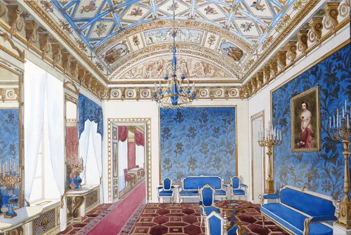 Перро золушка. Бальный зал во дворе короляв 18 века. Эскиз интерьера в стиле барокко. Интерьер комнаты карандашом. Бальный зал вектор.