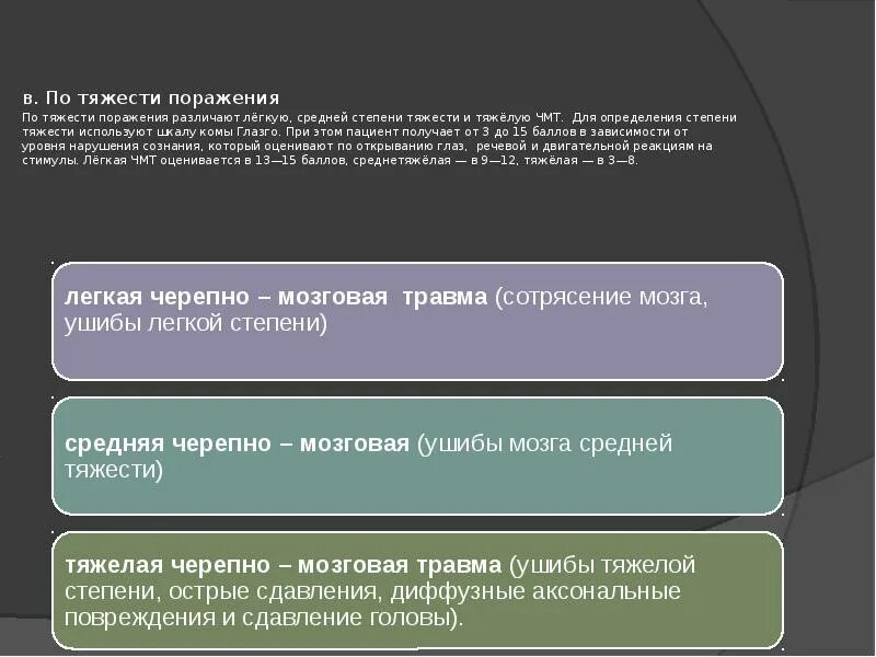 Степени тяжести повреждения здоровья. Травмы средней степени тяжести. Оценка степени тяжести ЧМТ по шкале. Степень тяжести травмы на производстве классификатор.