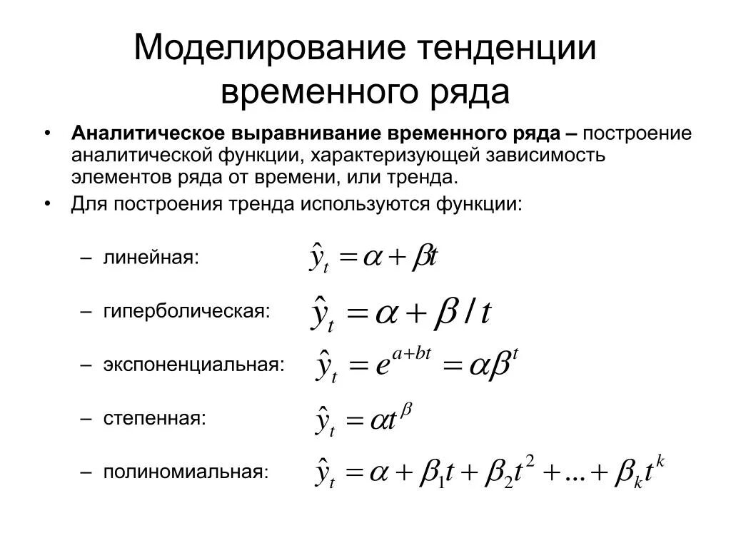 Определить тенденцию показателя. Какие методы используются при моделировании тренда временного ряда?. Моделирование временных рядов. Тренды моделирования. Тенденция временного ряда.