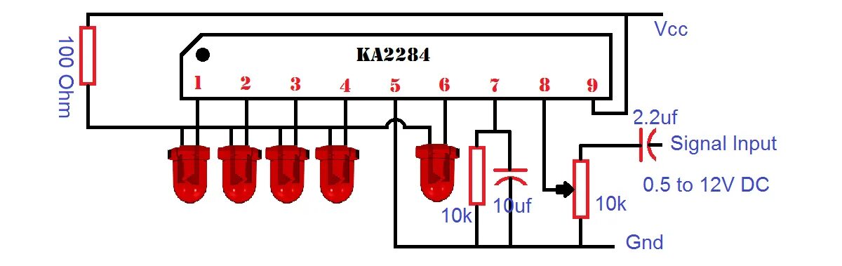 Ka2284 индикатор уровня схема подключения. Схема индикатора уровня сигнала на ka2284. Ка2284 индикатор уровня сигнала. Ka2284 распиновка.