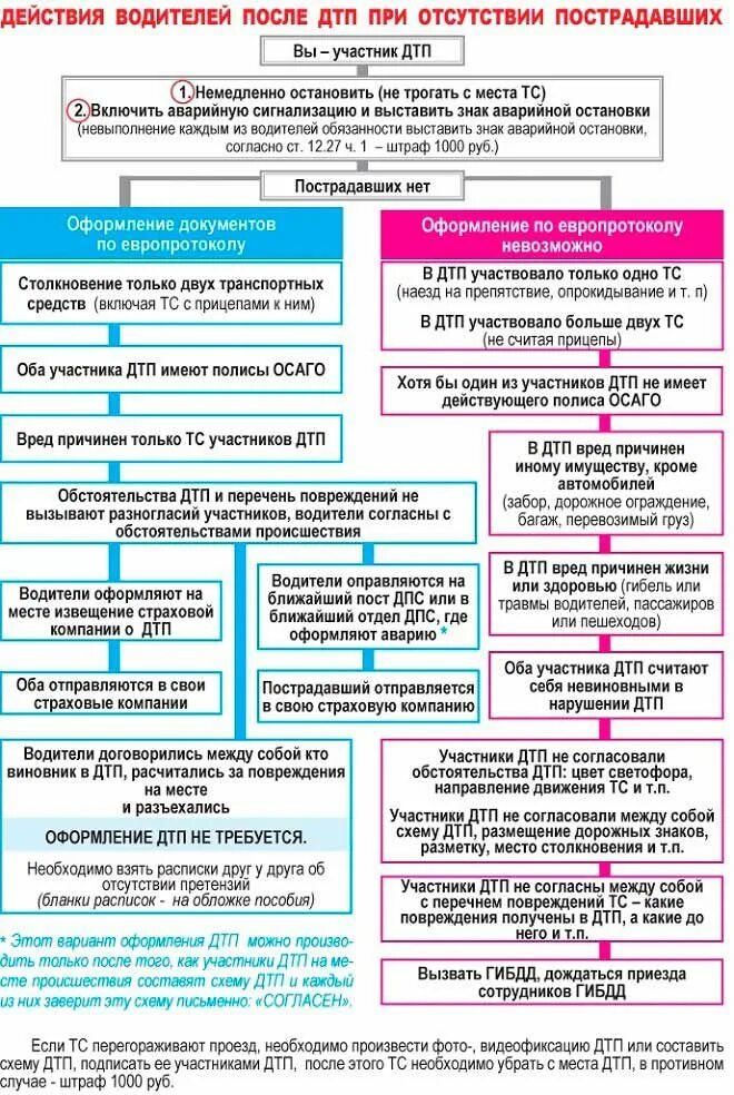 Если у виновника дтп нет страховки. Схема действия водителя при ДТП. Действия водителя при ДТП алгоритм таблица. Алгоритм действий при дип. Действия при ДТП без пострадавших.