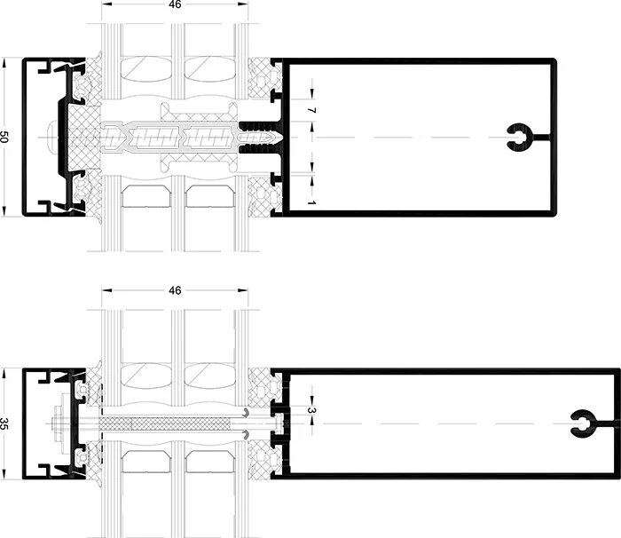 Detail 60. Schuco 276268. Шуко FWS 50. Schuco 211536 замок. Schüco FWS 50 монтажная пена.