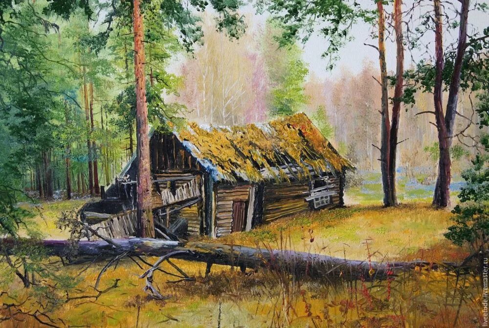 Где то за лесом избушка стояла песня