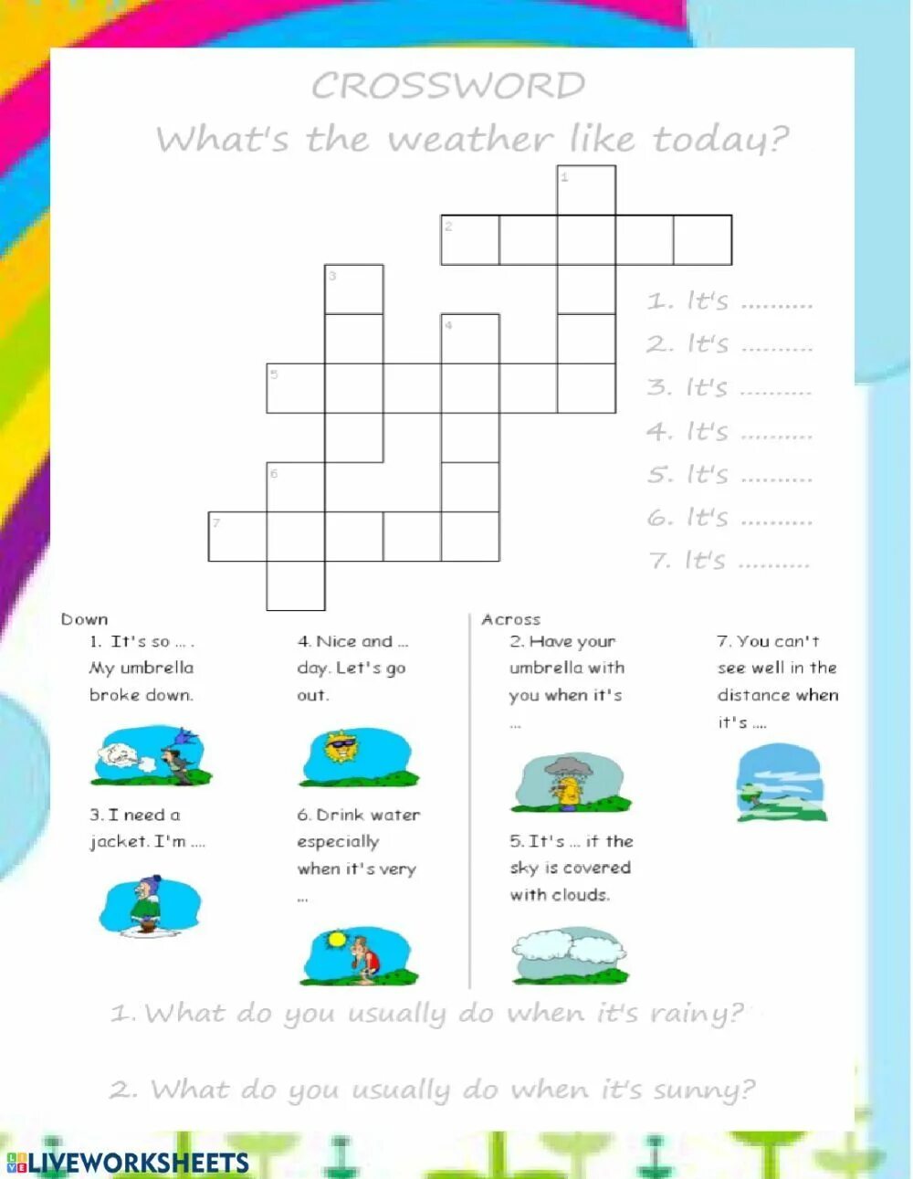 Like today school. What's the weather. What`s the weather like. What's the weather Worksheets. Задания English Worksheet what's the weather like today.