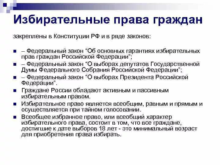 Впервые закреплено избирательное право. Избирательные права граждан рф. избирательное право граждан в рф. избирательнее права граждан рф. основные избирательные права граждан рф.