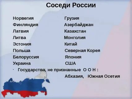 Какое количество сухопутных соседей
