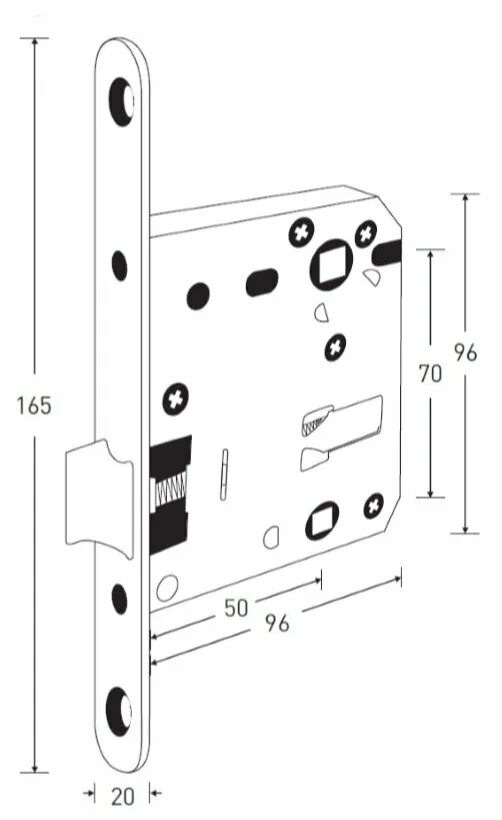 защелка врезная дверная lp 6-60. защелка 70. защелка 70. дверная врезная защелка l70. защелка под фиксатор edson eds-50-96.