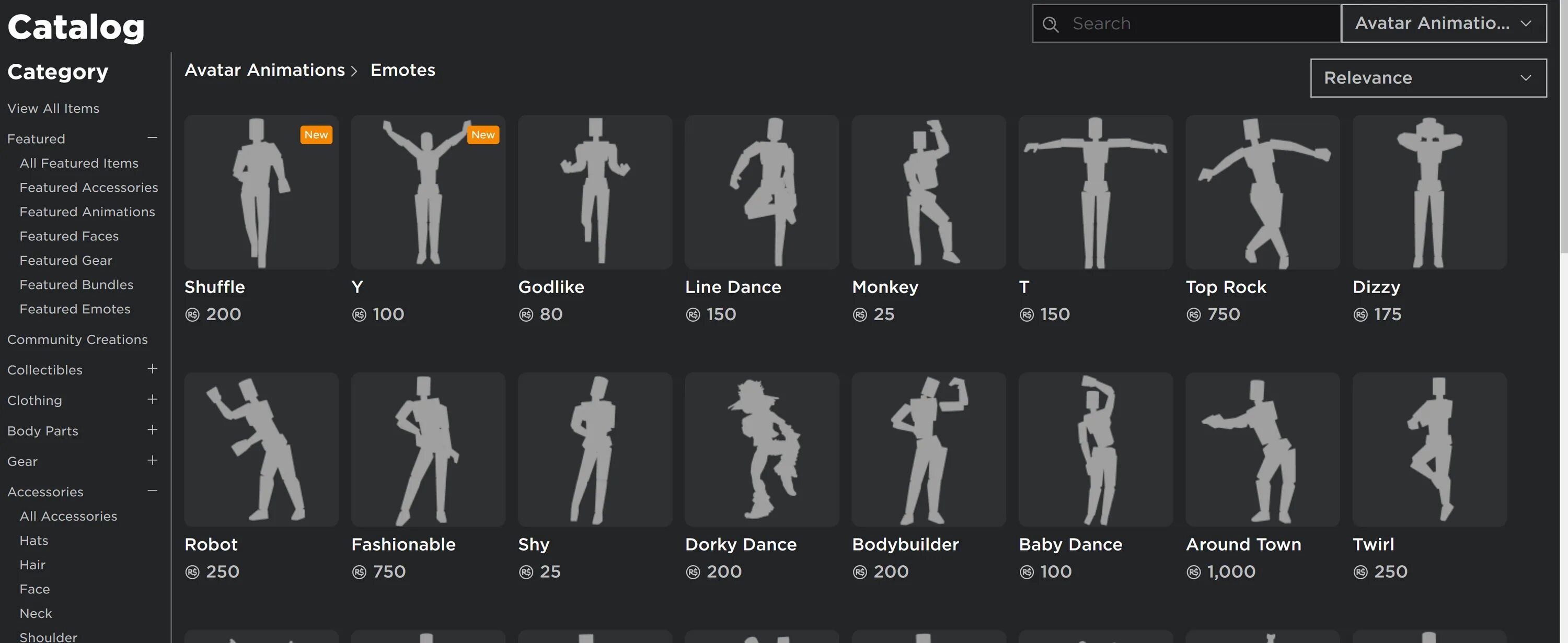 Roblox emotes