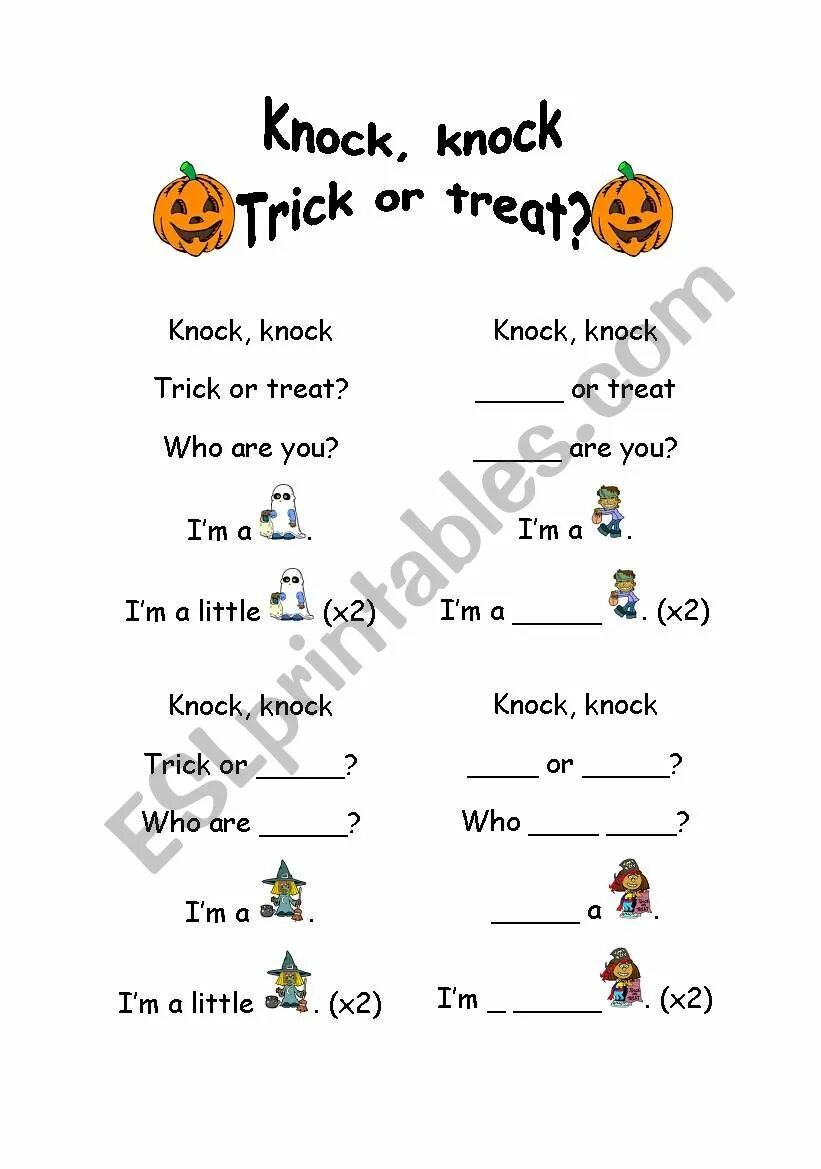 Knock knock trick. Knock knock trick or treat. knock knock trick or treat who are you. knock treat or treat. knock treat or trick song.