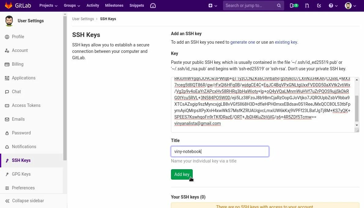 Git add key. Git add key