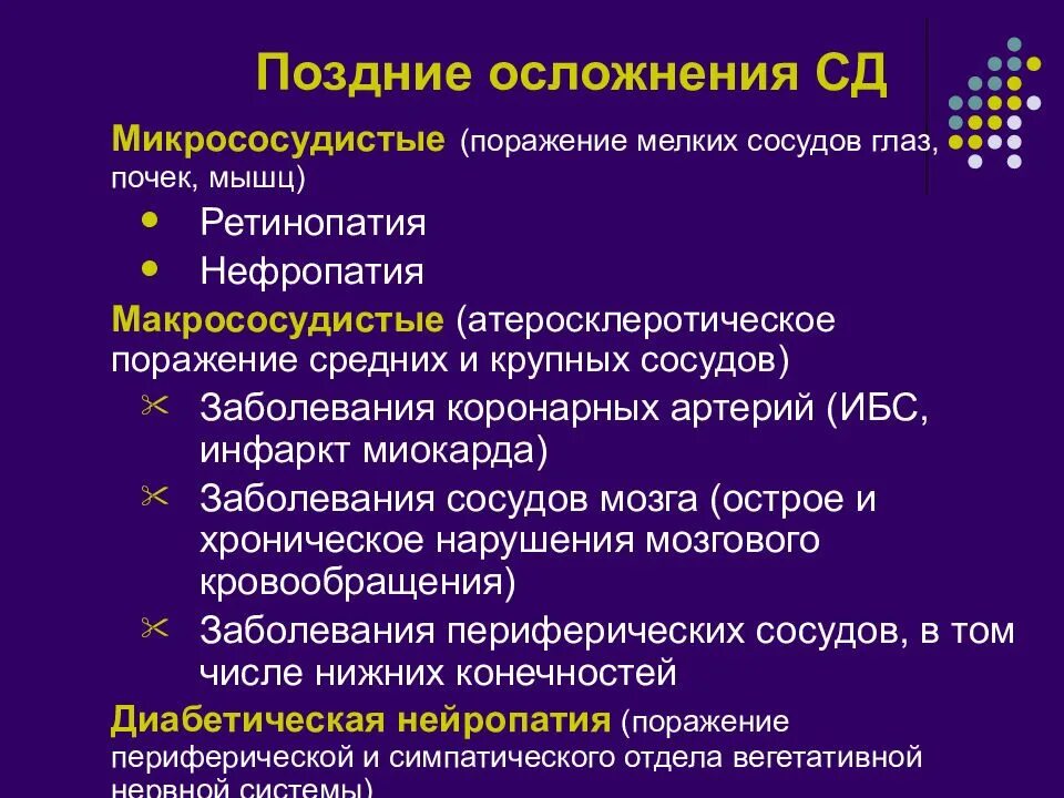 Классификация поздних осложнений сахарного диабета. Поздние осложнения СД. Поздние осложнения сахарного. Поздние осложнения сахарного диабета презентация. К осложнениям сахарного диабета относятся