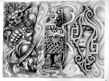 Майя и Ацтеки в стиле Чикано.