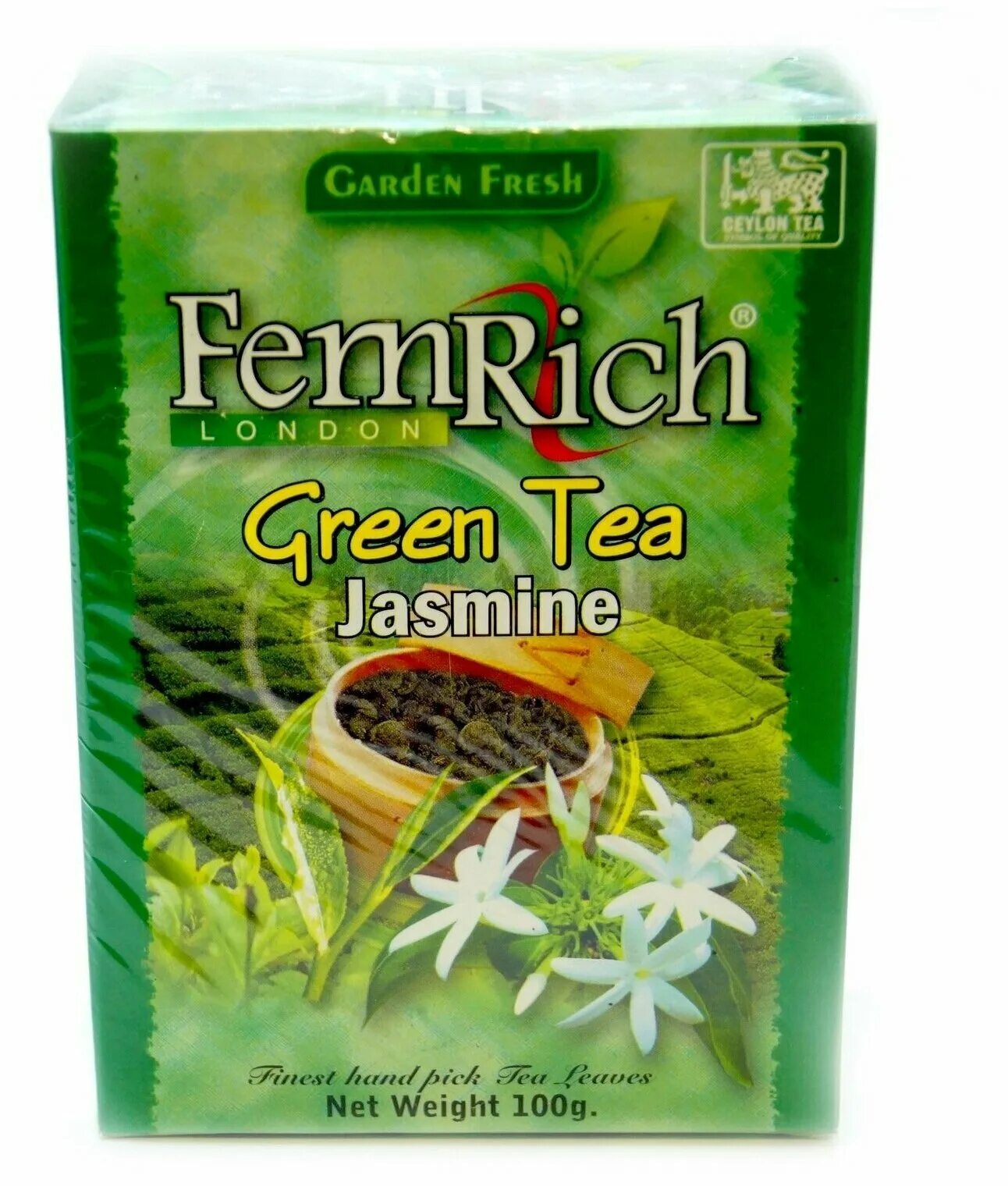 Зеленый чай с жасмином купить. Чай FEMRICH Exclusive Pekoe 100 г. Джаф зеленый с жасмином 100г/20.