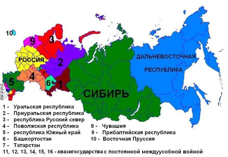 3 любых республики. Карта распада России. Уральская Республика карта. Сибирская народная Республика. Карта развала России.