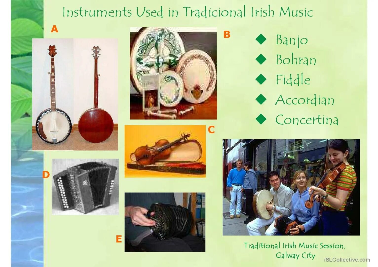 Music instruments used