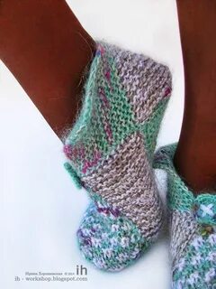 Вязание тапочек носки спицами