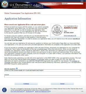 Анкета на визу в сша