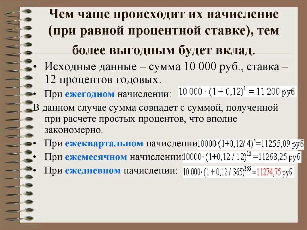 Ежеквартальное начисление сложных процентов