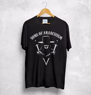 Neck Tee Shirt Sons Of Anarchism T Shirt Top Anarchy Anonymous 4Chan Hackti...