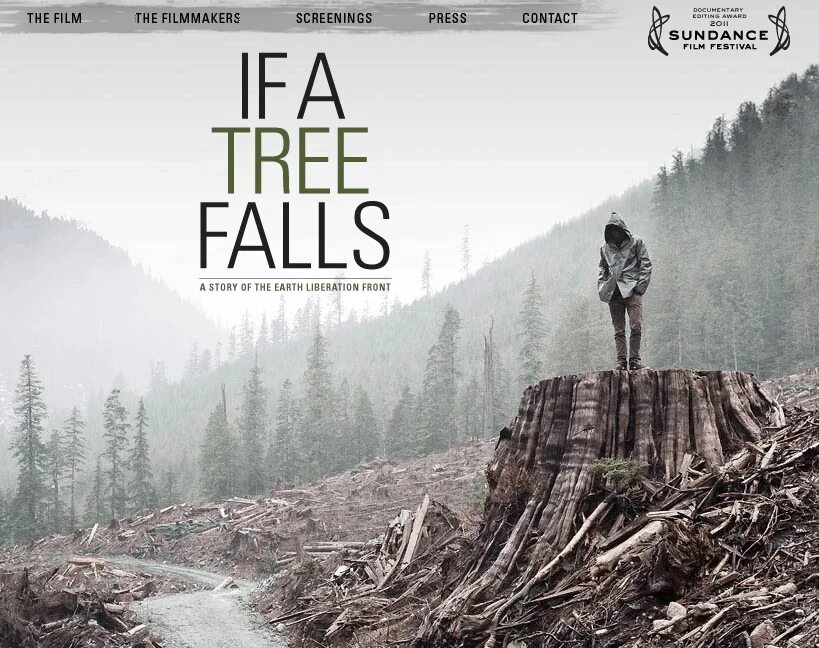 Tree falls. Earth liberation front. earth liberation front, elf. if a tree falls.