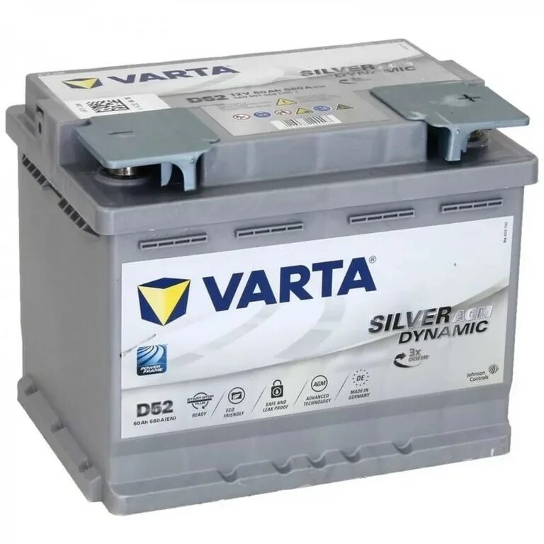 Аккумулятор автомобиля варта. Varta d52 Silver Dynamic AGM. Varta d52 Silver Dynamic AGM 560 901 068. Аккумулятор Varta Silver Dynamic AGM. Аккумулятор варта 52 а/ч.