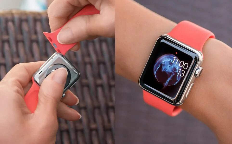 Как сменить apple watch. Как поменять ремешок на Apple watch. Смена корпуса на часы Apple. Как снять ремешок с Apple watch. ВК для АПЛ вотч.