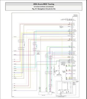 Электросхема цепей Системы навигации ACURA MDX Touring 2004 г. 