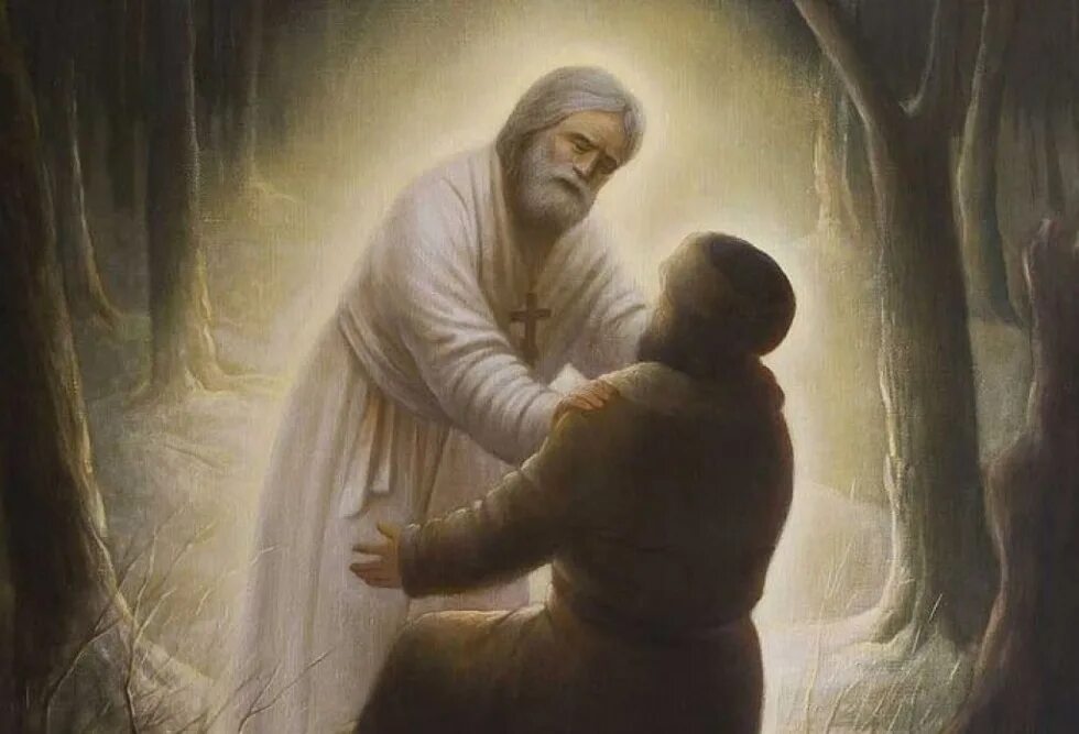 ангел в небесном свете. серафим саровский с мотовиловым. священная благодать. священная благодать. купол сошествие святого духа византия.