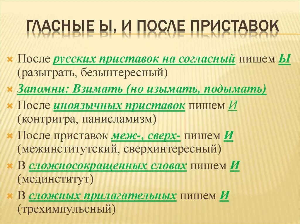 Исключения и после приставок. И после приставок. Ы или и после приставок. И-Ы после приставок на согласный. Правописание ы и после приставок на согласный.