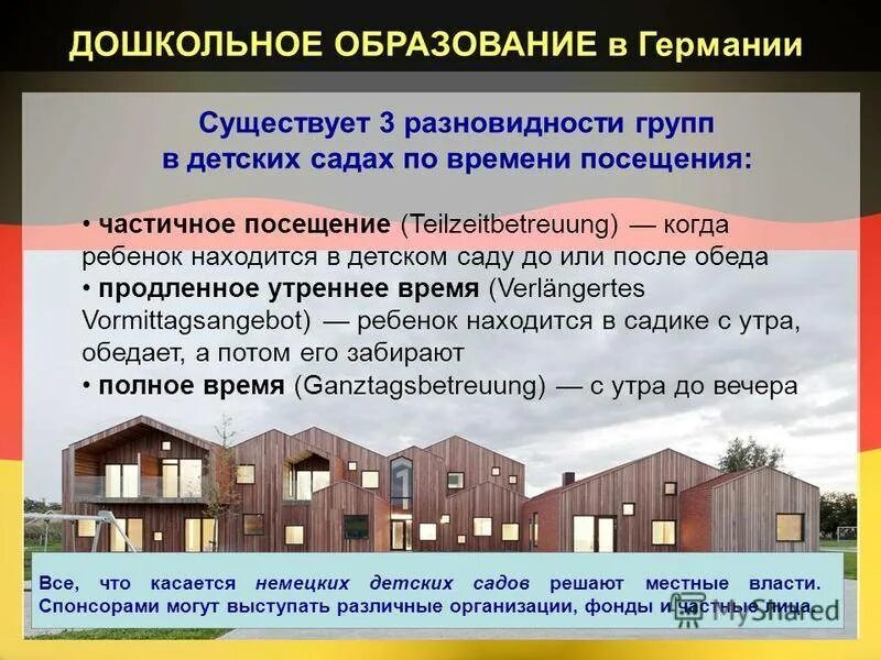 Специфика детских садов. Специфика детских садов