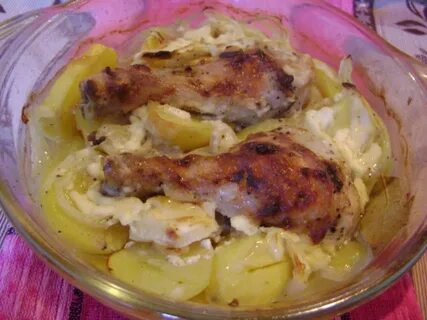 Голень в сметане с картошкой