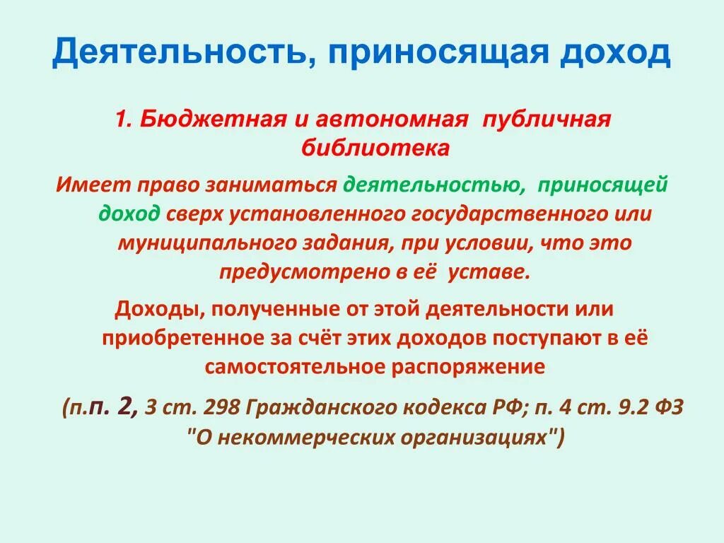 Приносящая доход деятельность. Библиотеки имеют право. Пользователи библиотеки имеют право. Правовой статус общественных библиотек.