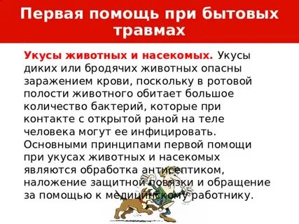 Оказание первой помощи при бытовых травмах проект