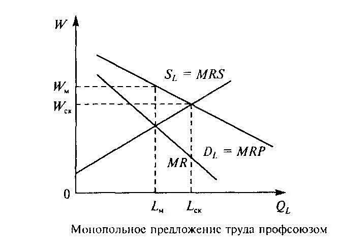 Спрос на труд в совершенной конкуренции. Модели функционирования рынка труда с участием профсоюзов. монополия профсоюза на рынке труда. равновесие монополиста на рынке труда. профсоюз на рынке труда график.