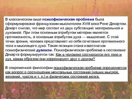 Психофизическая проблема в философии