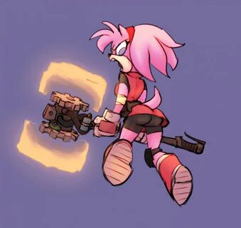 amy rose with her hammer.